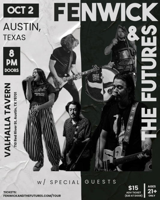 Fenwick & the Futures LIVE in Austin, TX - Valhalla Tavern - 10/02/26 - Digital Ticket
