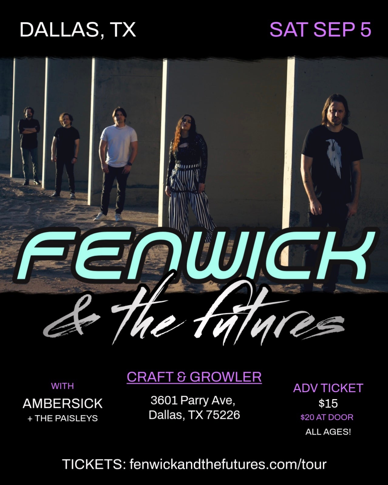 Fenwick & the Futures LIVE in Dallas, TX - Craft & Growler - 09/05/26 - Digital Ticket