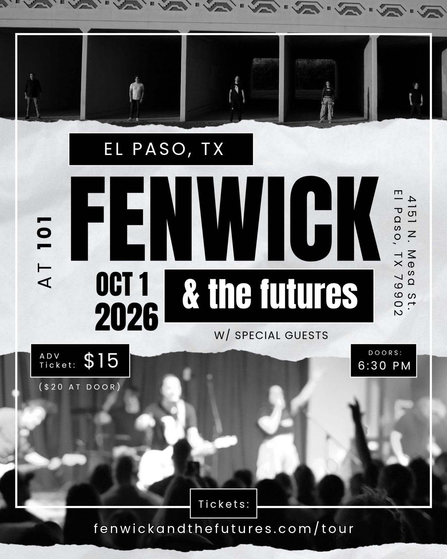 Fenwick & the Futures LIVE in El Paso, TX - at 101 - Oct 1, 2026 Digital Ticket